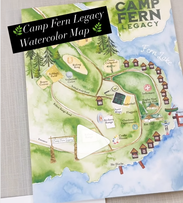 Camp Fern Legacy Watercolor Map Print