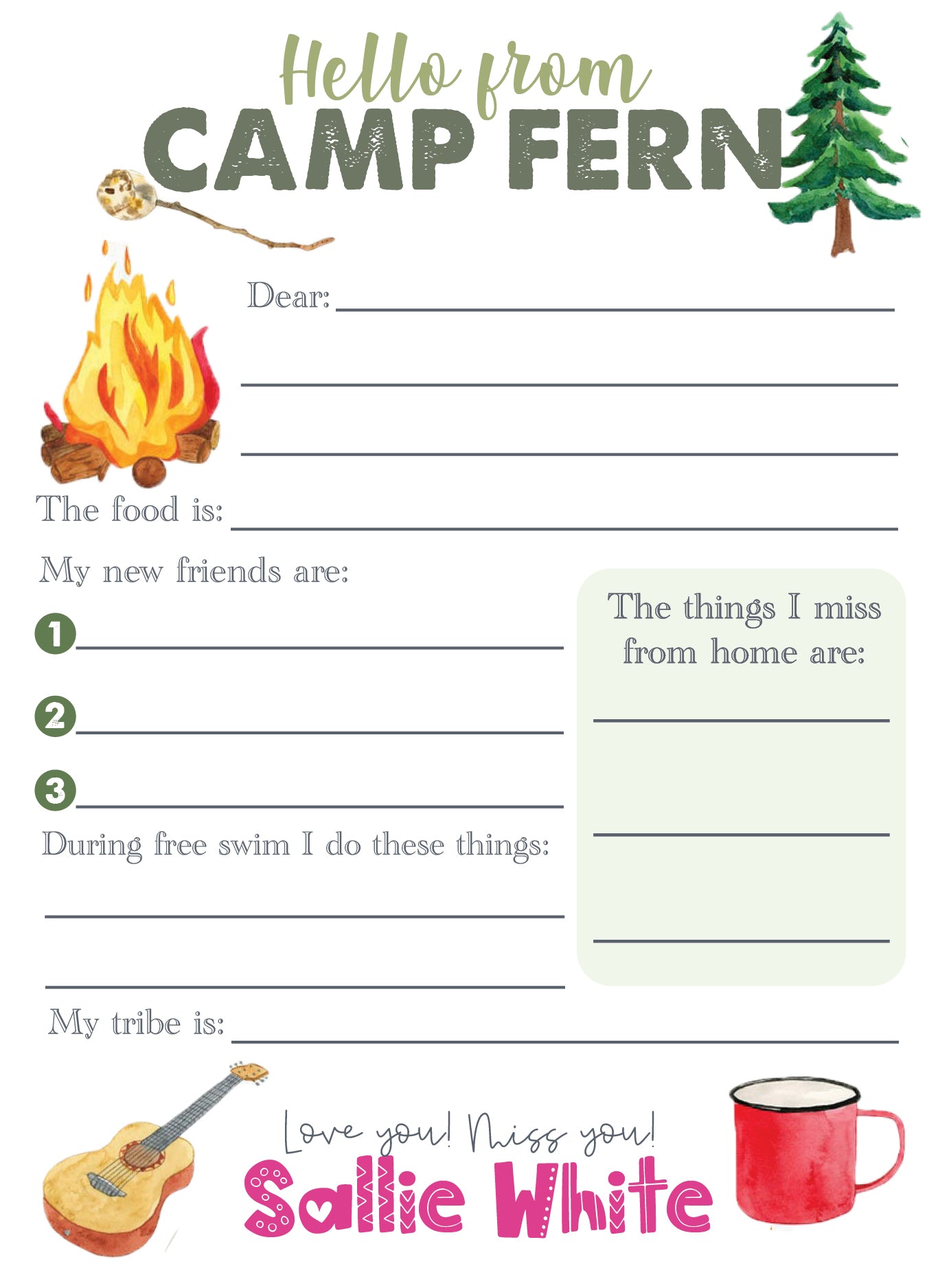 Fill-In Camp Notes - Set of 12